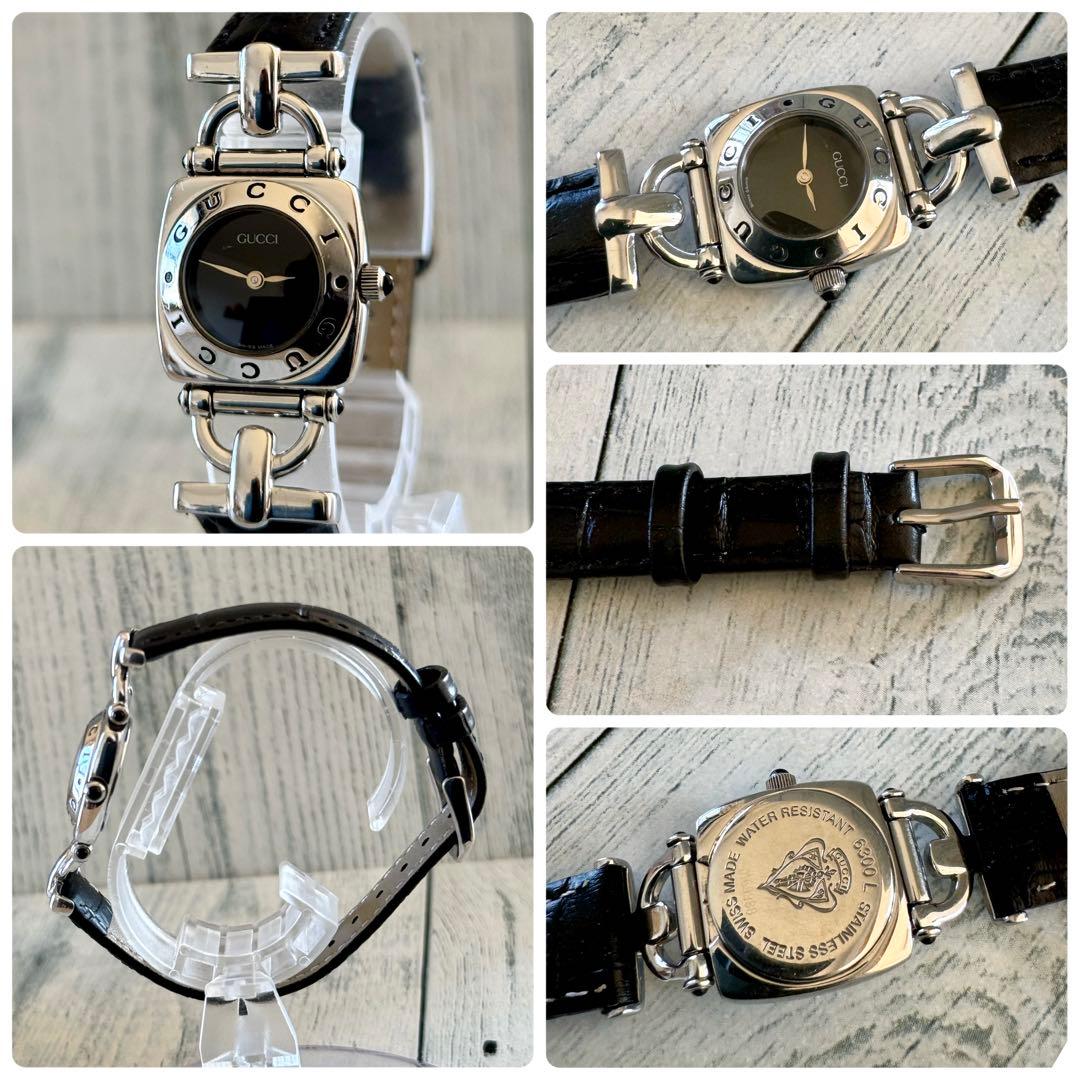 【電池交換済】グッチ GUCCI 腕時計 6300L ブラック レディース