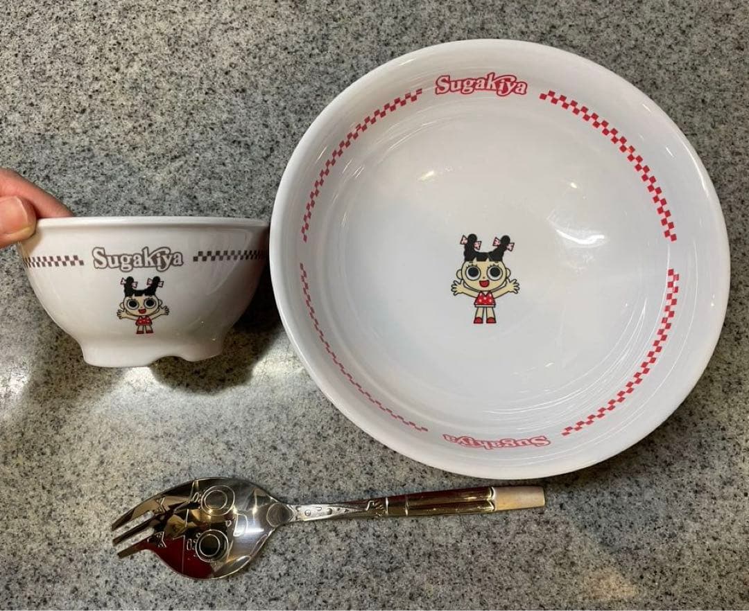 スガキヤ　スーちゃん　丼 小椀 スプーン 3点セット(メラミン樹脂製)