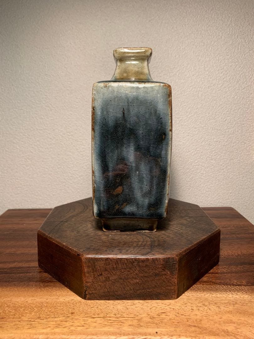 河井武一 呉須釉扁壺 民藝 河井寛次郎 河井久