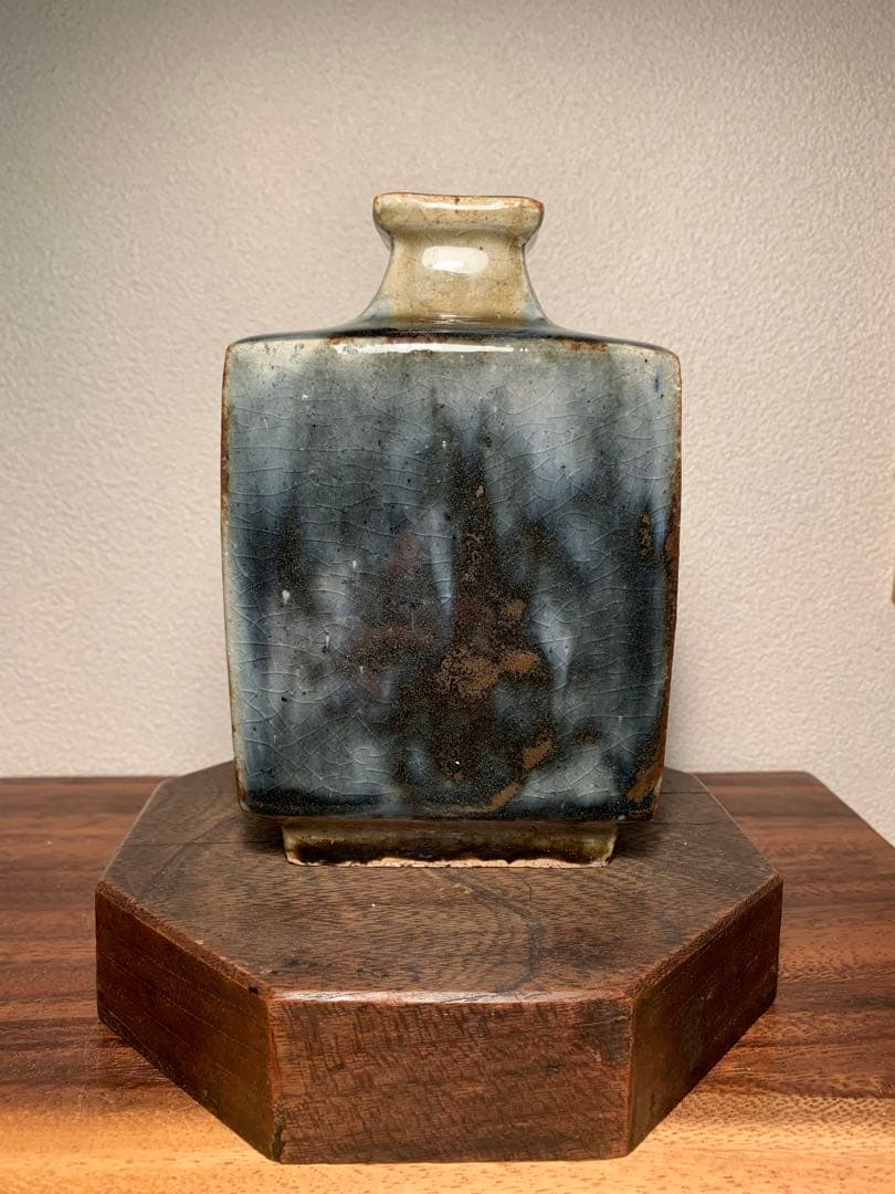 河井武一 呉須釉扁壺 民藝 河井寛次郎 河井久