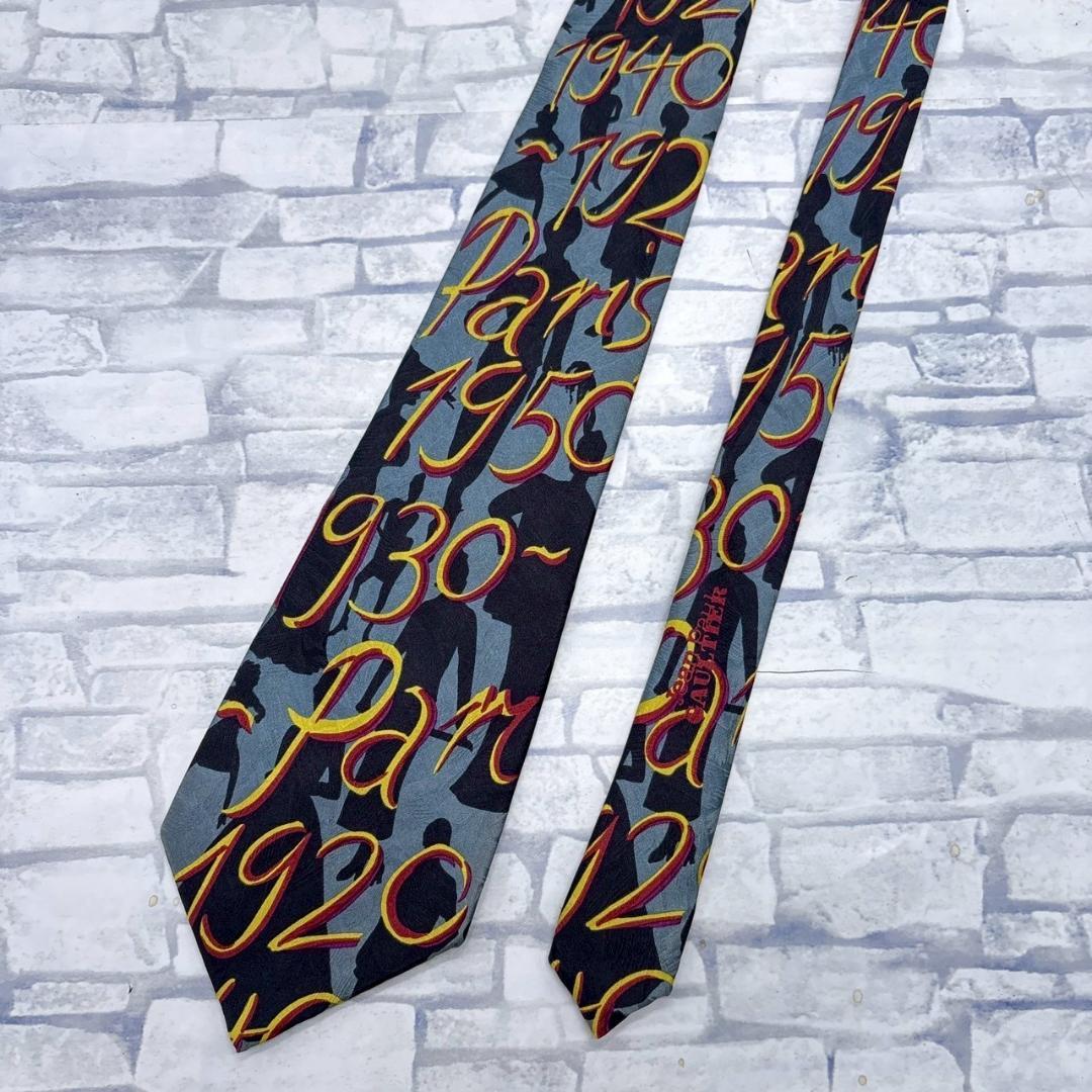 入手困難 Jean Paul GAULTIER HOMME　グレー　ネクタイ