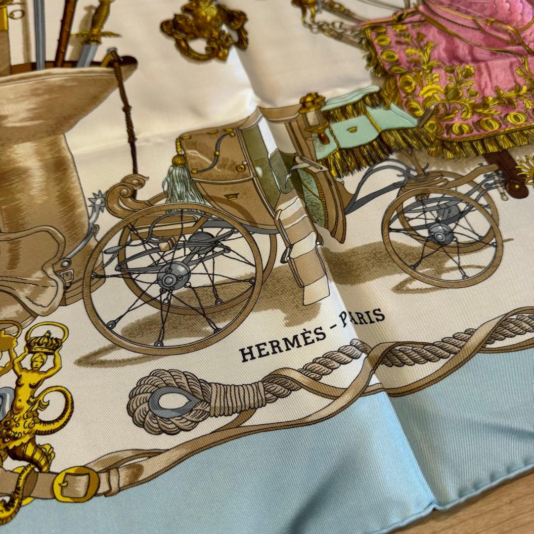 新品未使用 HERMES シルクスカーフ 船の舵 デザイン　エルメス　90cm