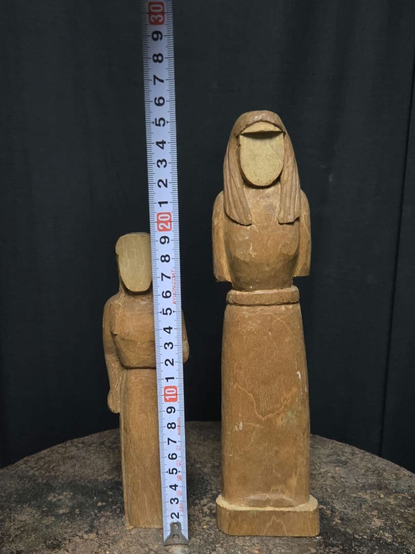 3点専用です！2体セット木製の女性像？オブジェ　キリスト教系の雰囲気　お祈り