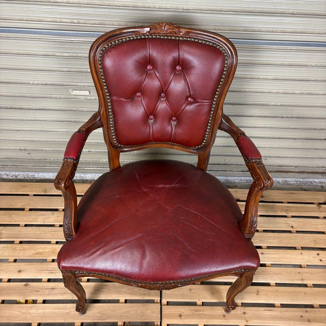 【送料込】ロココ調　アームチェア　アンティーク家具　ヴィンテージ　チェア