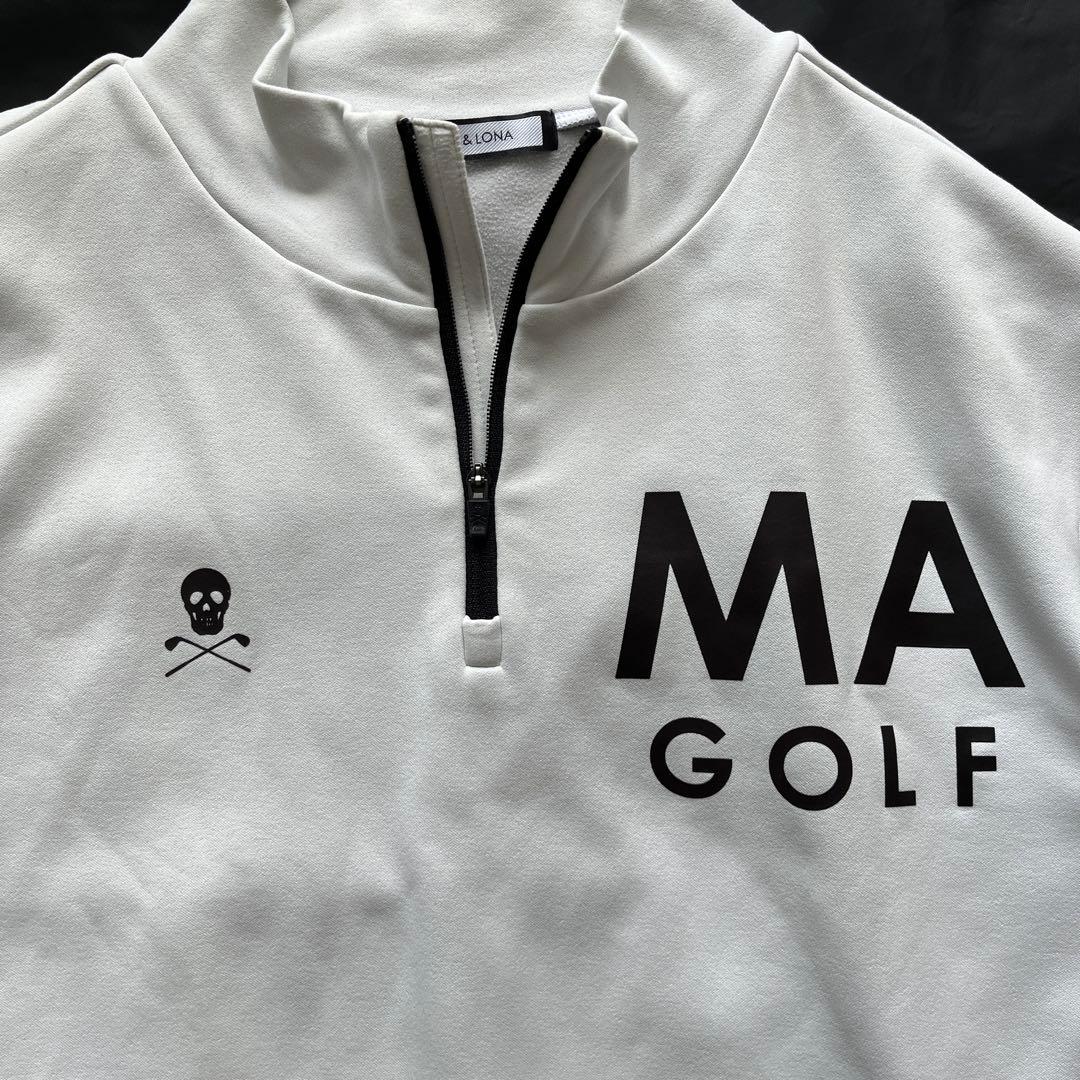 マークアンドロナ　近年　ハーフジップ スウェット　裏起毛　ロゴ　L