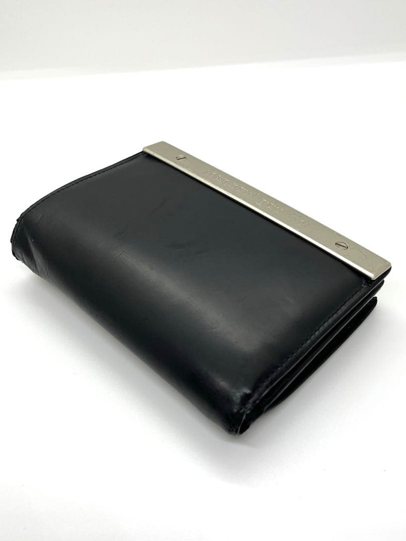 ゴルチエ メタルプレート　財布 黒