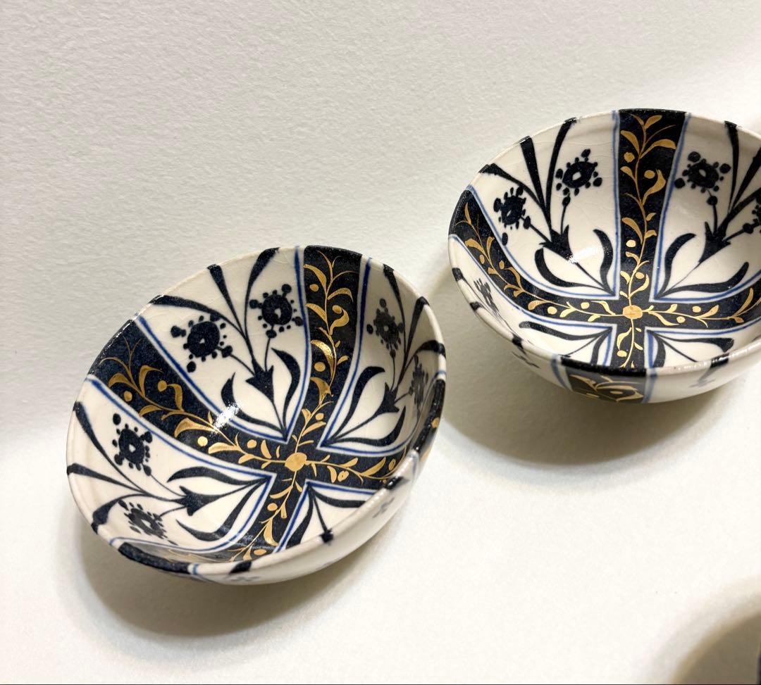 幸兵衛窯 白釉藍彩ボウル 鉢 加藤卓男 監修 オリエントの夢 6客 食器