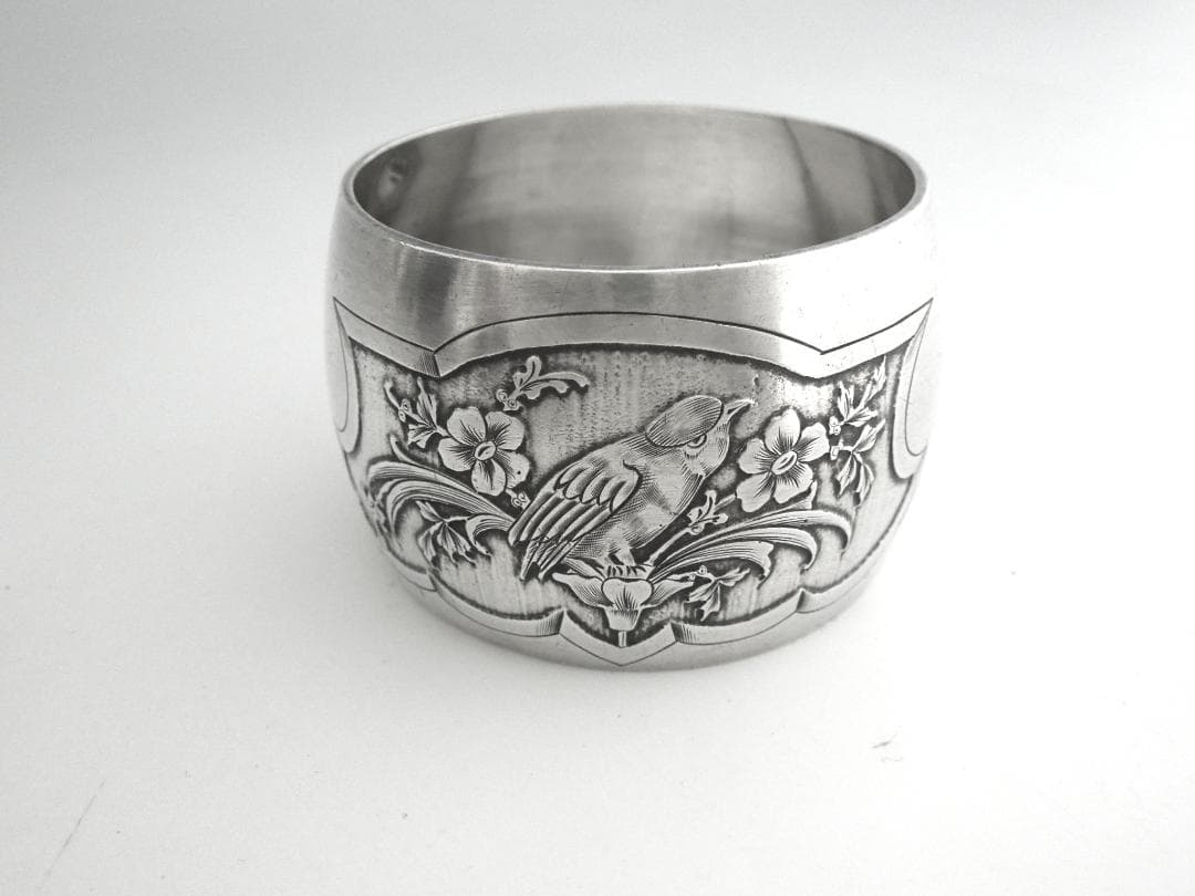 フランス　シルバーナプキンリング　鳥　純銀