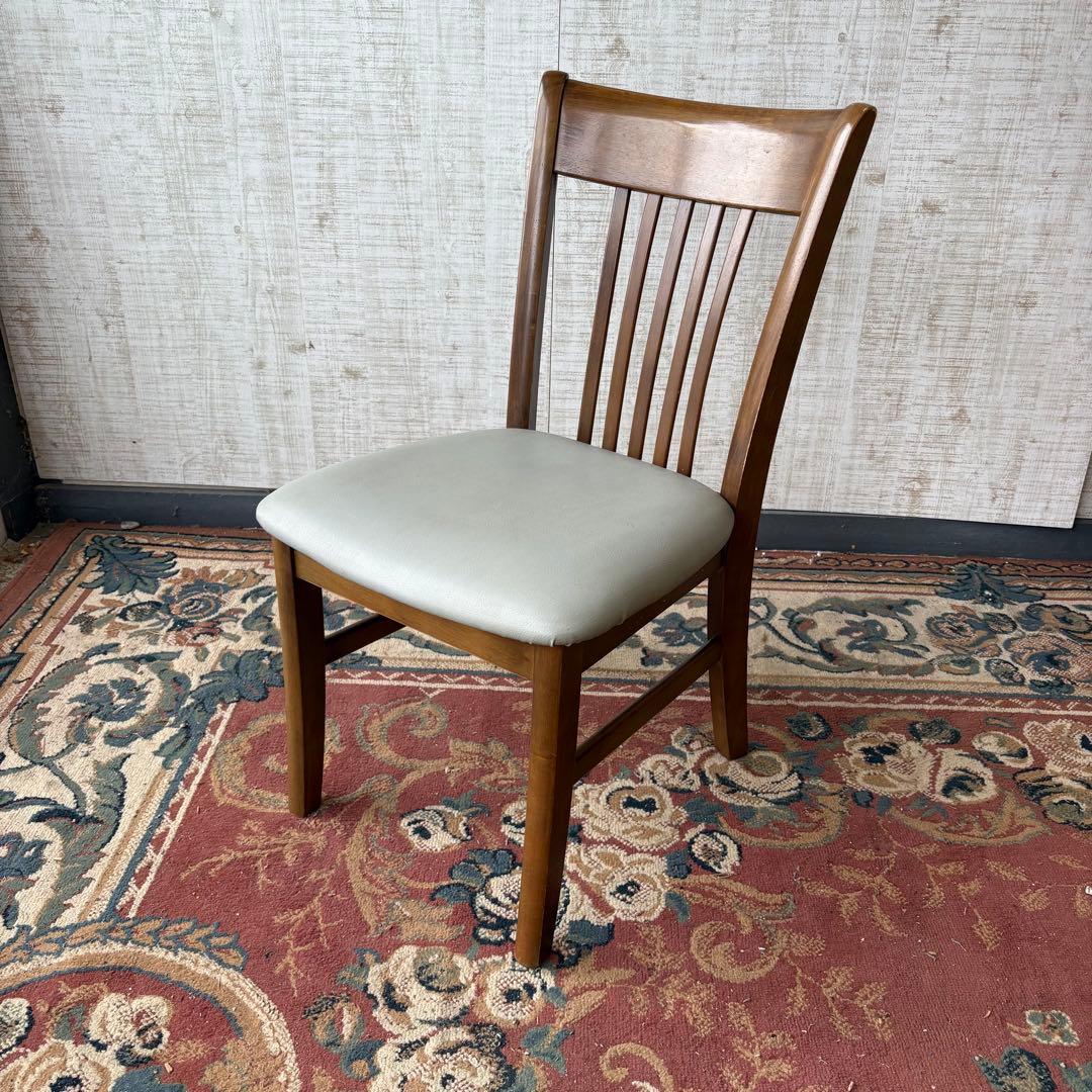 ② 昭和レトロ カリモク ダイニングチェア 木製椅子 古家具 グレー ビンテージ