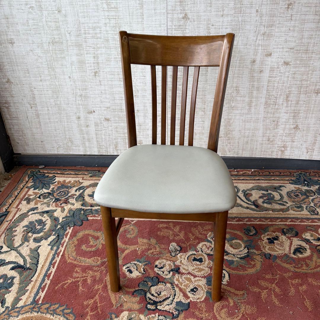 ② 昭和レトロ カリモク ダイニングチェア 木製椅子 古家具 グレー ビンテージ