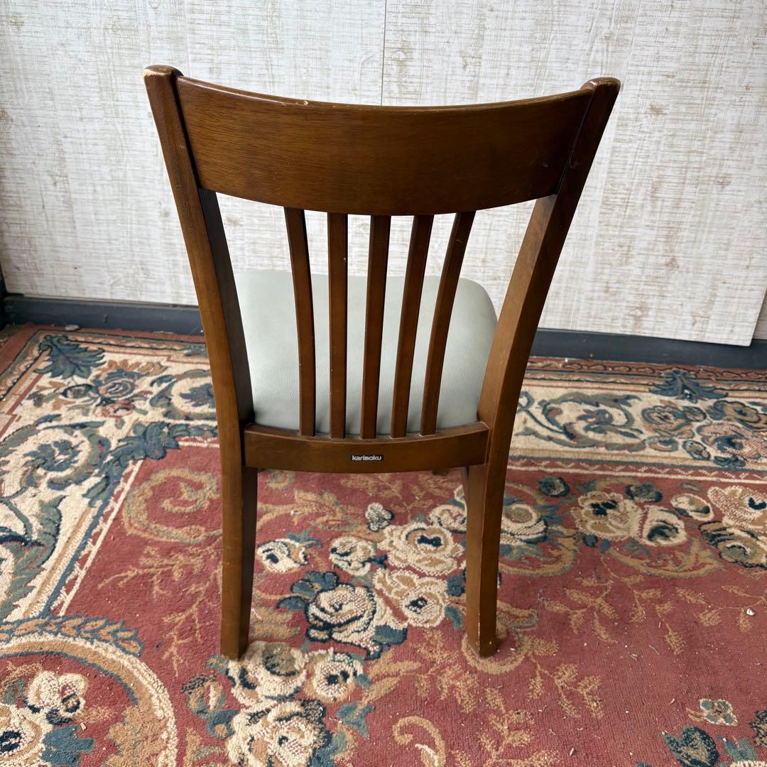 ② 昭和レトロ カリモク ダイニングチェア 木製椅子 古家具 グレー ビンテージ