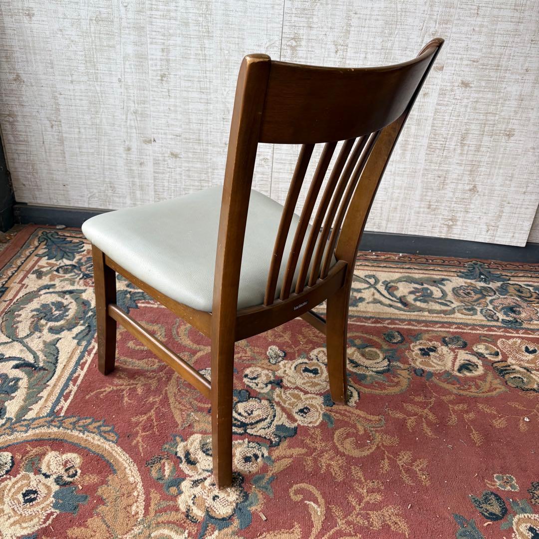 ② 昭和レトロ カリモク ダイニングチェア 木製椅子 古家具 グレー ビンテージ