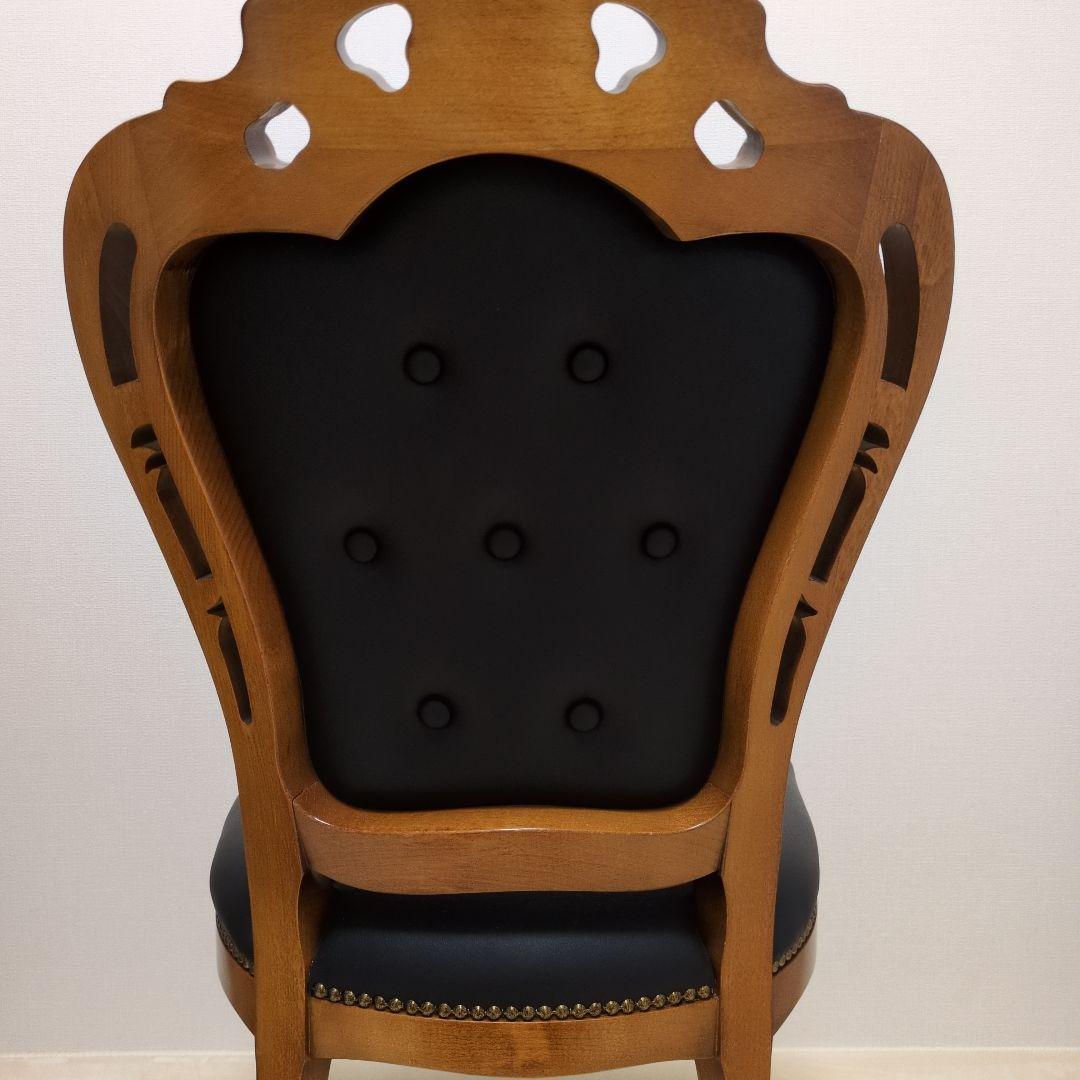 美品‼️ラスト１脚❗️イタリア ダイニングチェア 革張り 猫脚 ブラック