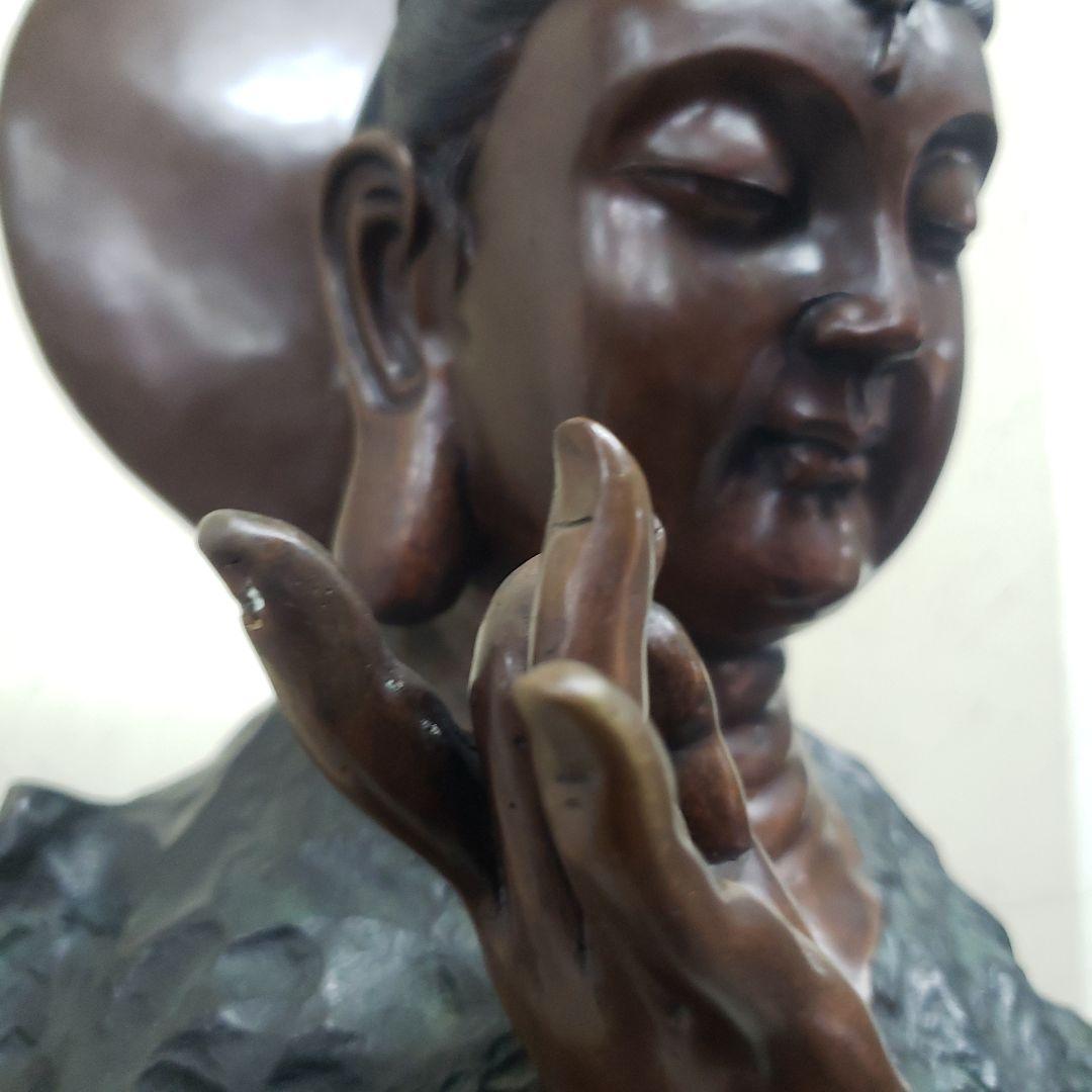 Ｂフライデー蔵出し特価金属製仏像風モダンアート彫刻 約68cm13,5kg作家物