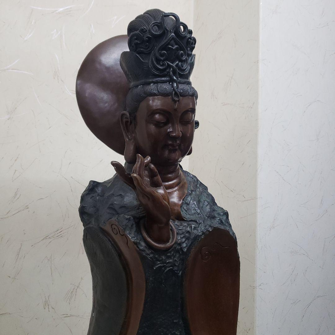 Ｂフライデー蔵出し特価金属製仏像風モダンアート彫刻 約68cm13,5kg作家物