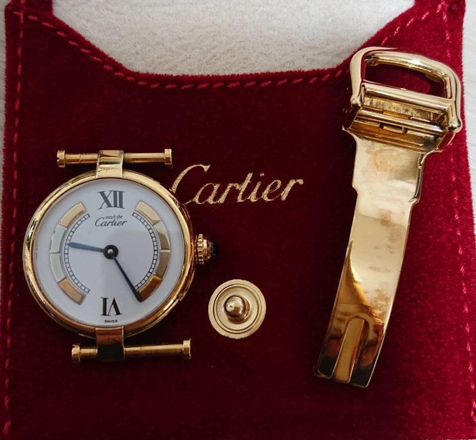 Cartier カルティエ ヴェルメイユ 白文字盤 QZ SV925