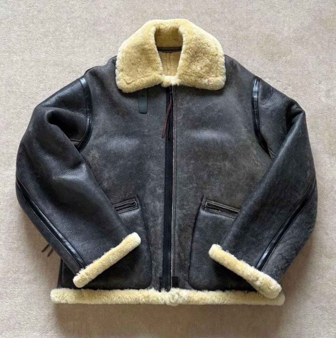 AVIREX7522 B-6 ムートンジャケット BLACK