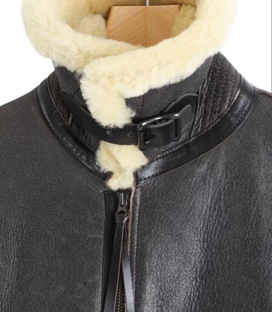 AVIREX7522 B-6 ムートンジャケット BLACK