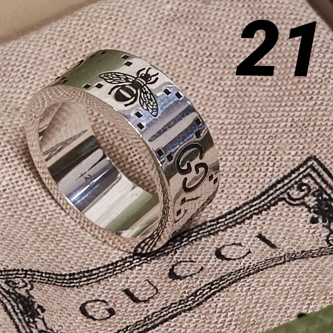 専用　新品 GUCCI グッチ 指輪 シルバー リング GG＆ビー 蜂 21