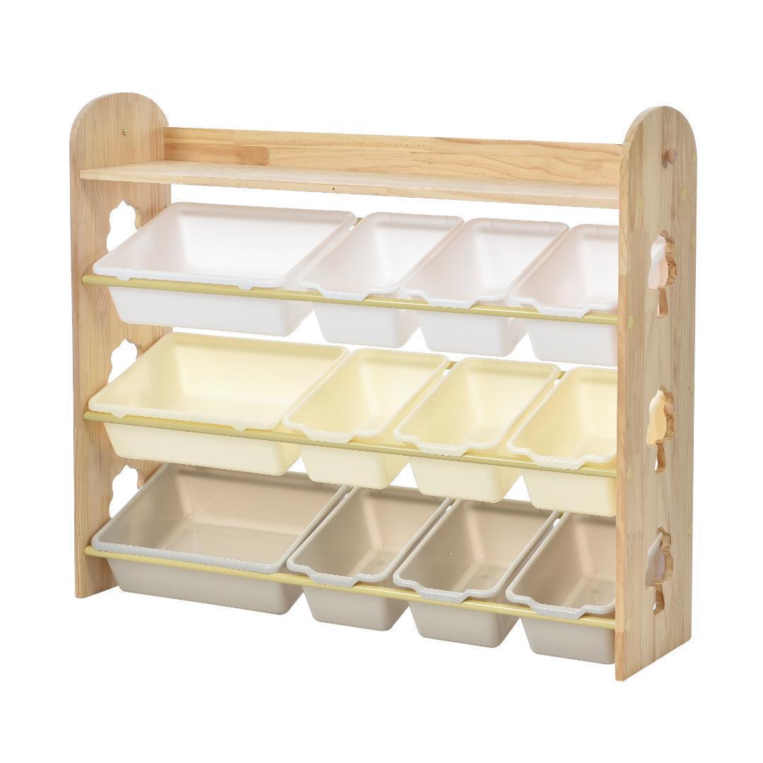 おもちゃ収納ラック ラージサイズ 幅103cm 子ども用家具 木製 収納ケース