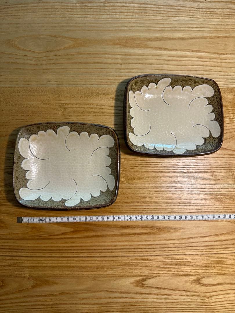 岩井窯 掻き落とし牡丹柄 未使用　2枚　前野直史　井藤昌志　peter ivy