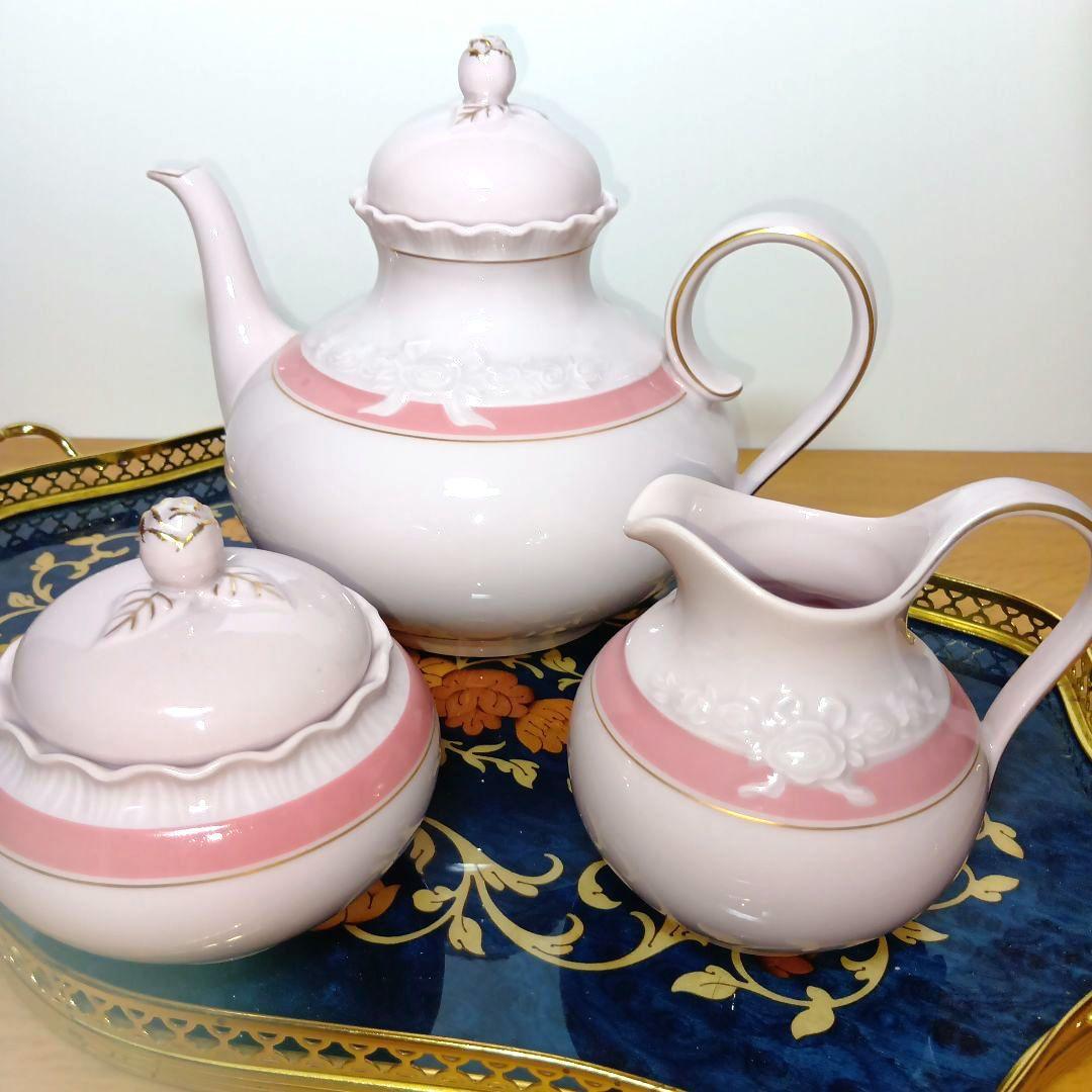 フッチェンロイター ポーセリンローズ ピンク ティーポット セット