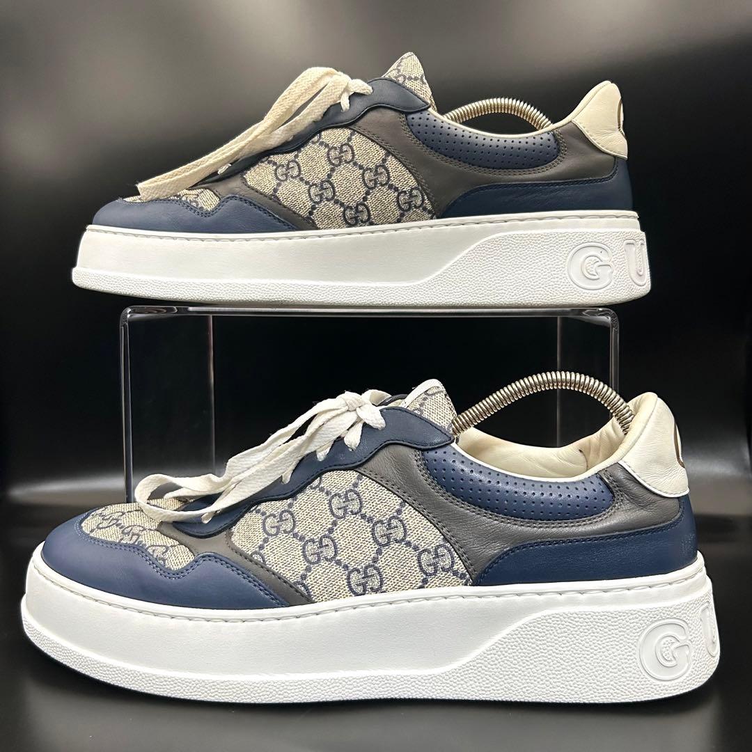 【専用】グッチ ローカットスニーカー GG柄 厚底 メンズ PVC グレー