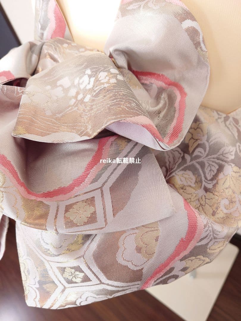 正絹　二部式　作り帯　振袖　成人式　 一点物