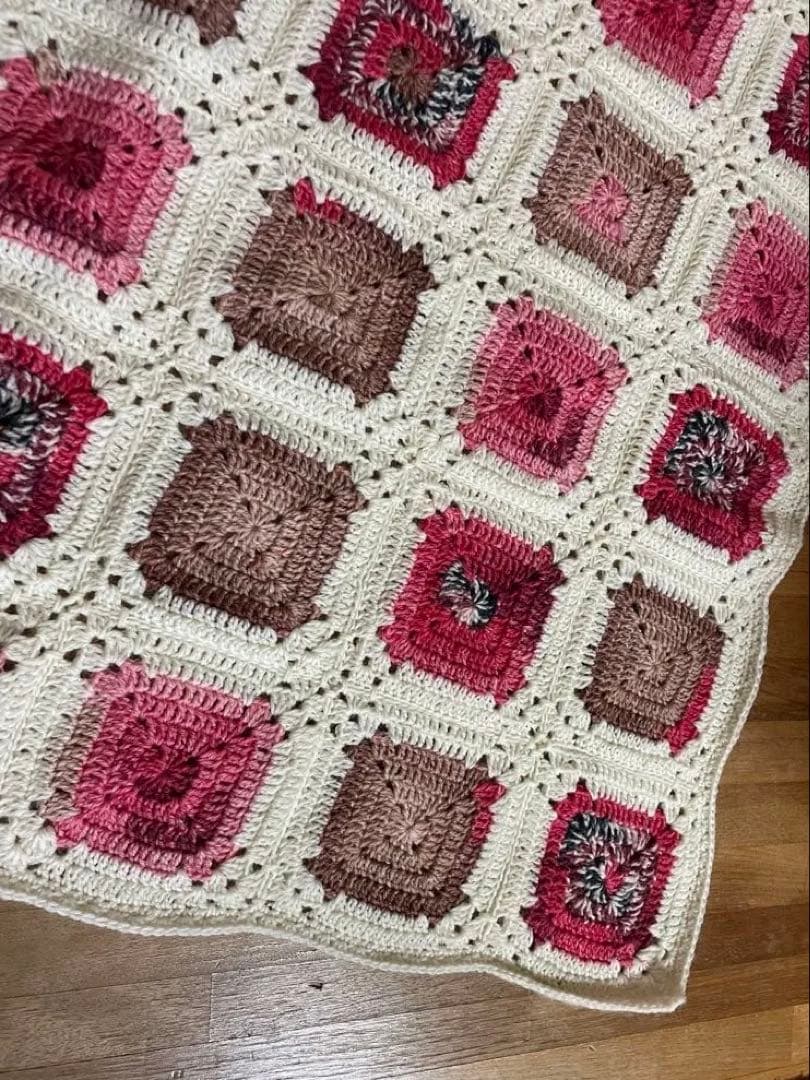 OPAL毛糸グラニースクエア編み物ブランケット