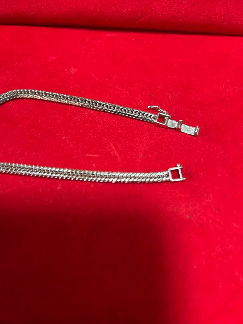 Pt850　プラチナ　12面トリプル喜平　ブレスレット20cm 13.3g美品