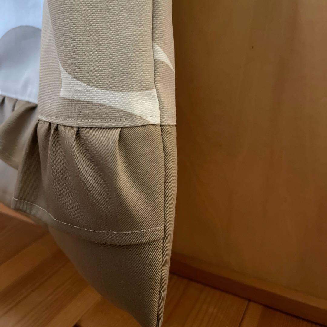 ベージュモダン北欧柄　入園入学グッズ　サイズオーダー　名前刺繍追加可