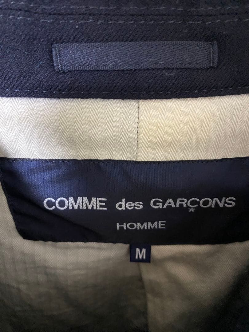 コムデギャルソンオム ウール 縮絨 バルマカーンコート 2017 ネイビー