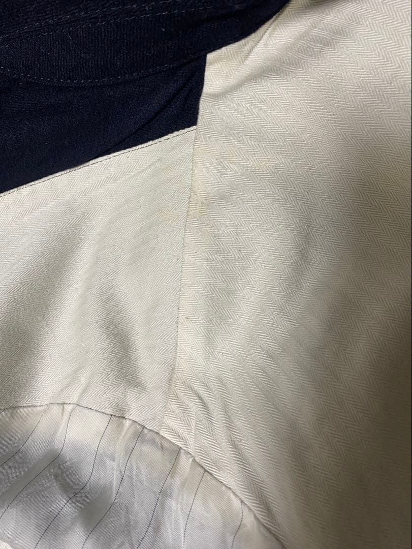 コムデギャルソンオム ウール 縮絨 バルマカーンコート 2017 ネイビー