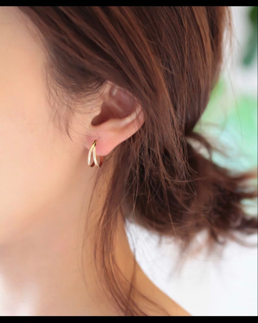 ノワールドプーペ K10 2連 フープピアス