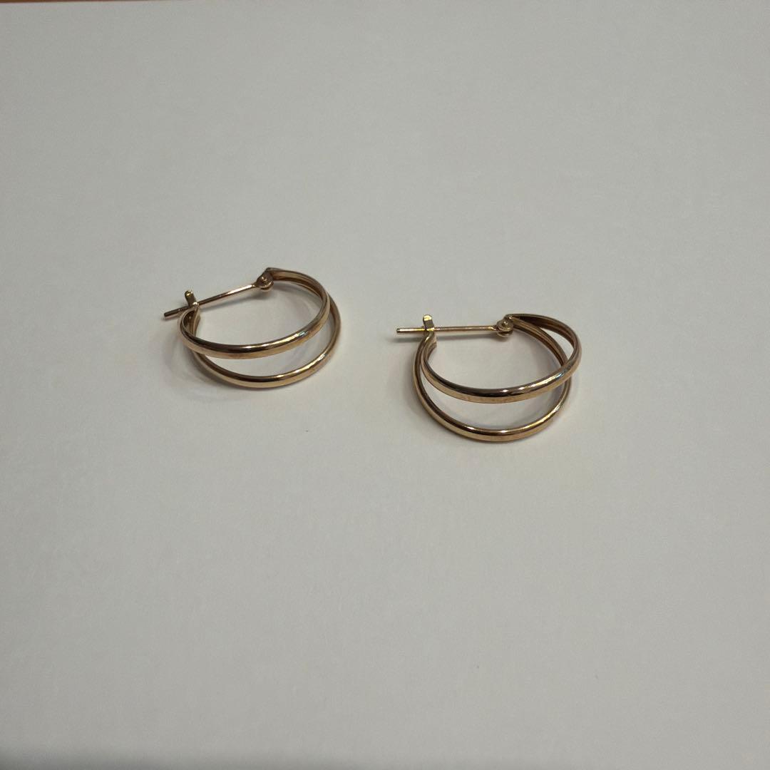 ノワールドプーペ K10 2連 フープピアス