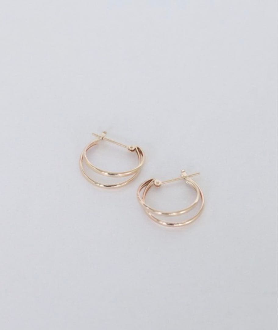 ノワールドプーペ K10 2連 フープピアス