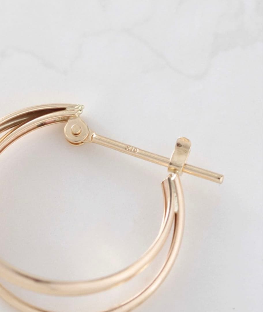 ノワールドプーペ K10 2連 フープピアス