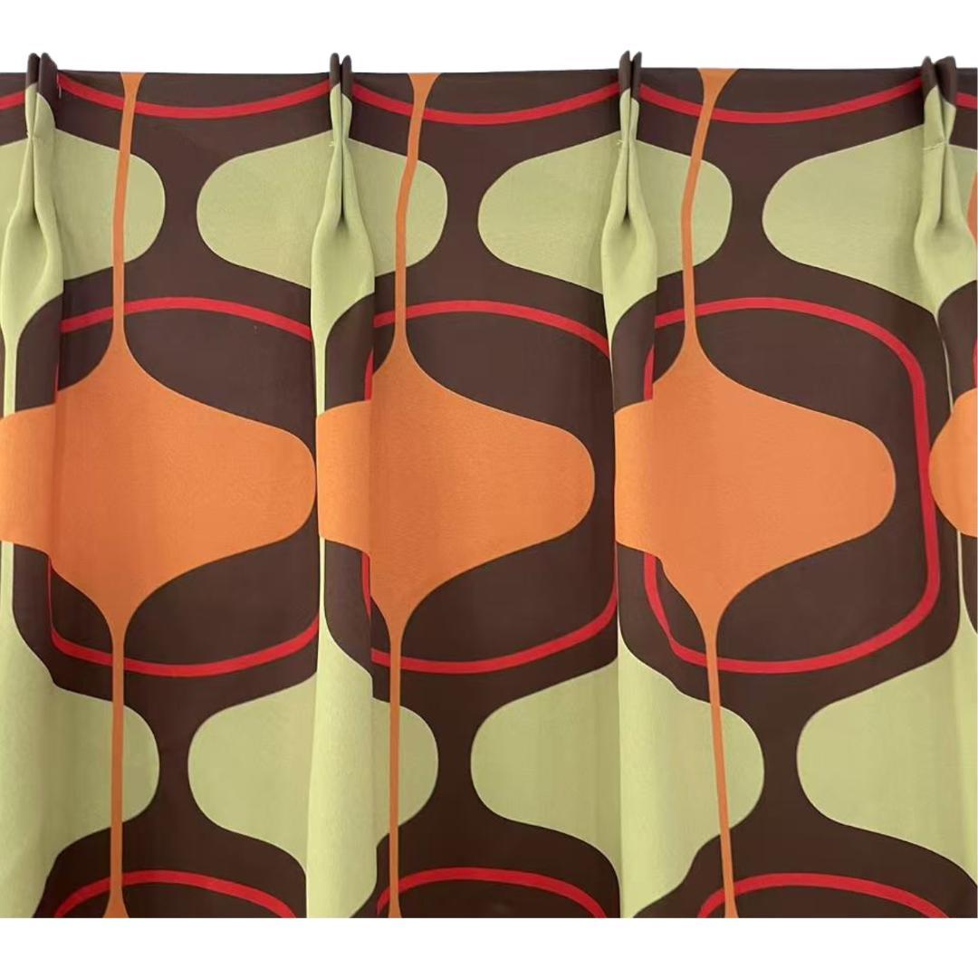 レトロモダンカーテン 腰高窓用 100cm×168cm 2枚セット