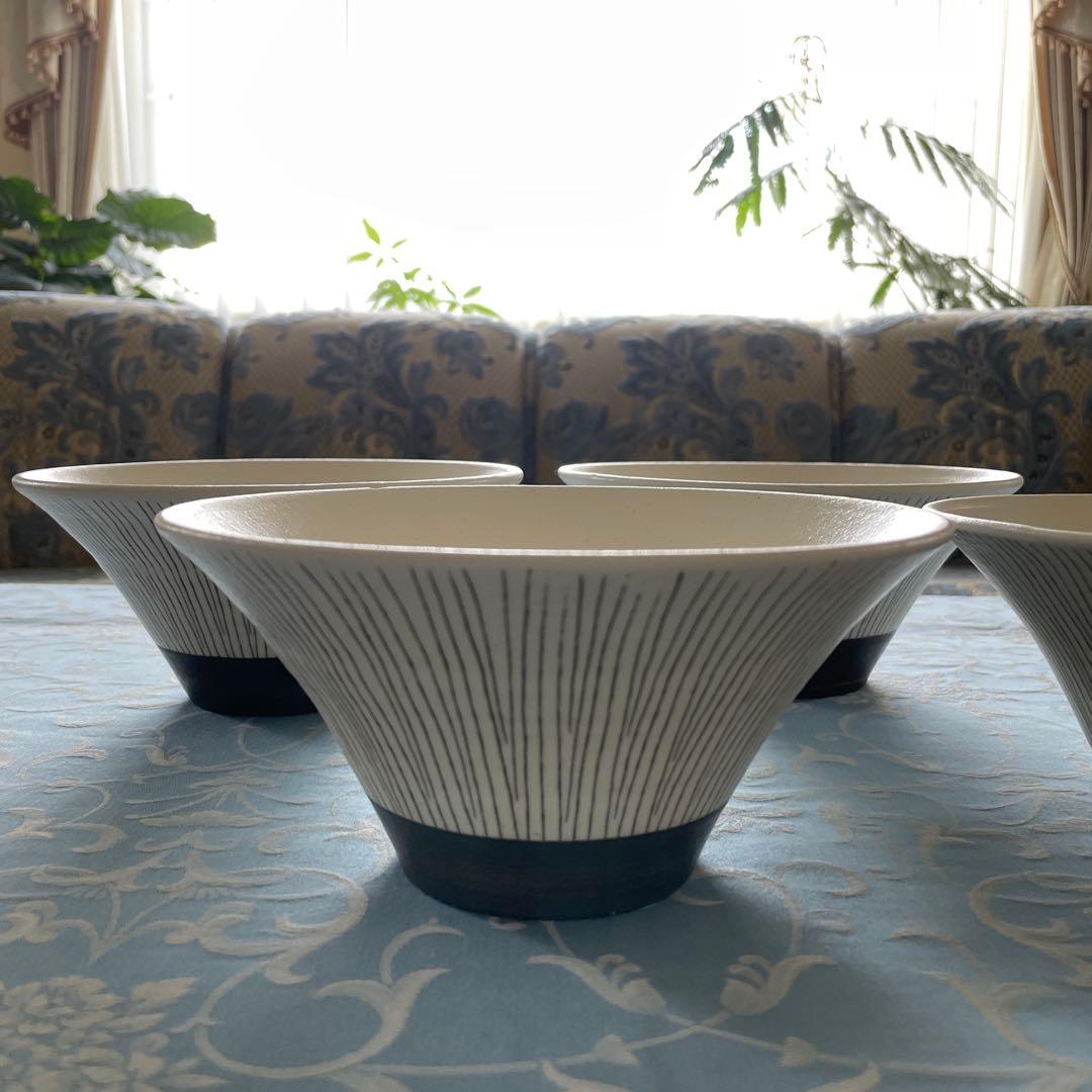 文五郎窯　奥田章　十草そり丼　信楽焼　4個セット