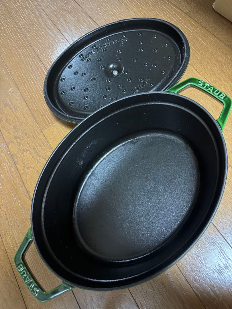 ストウブ　ピコココット　オーバル　27cm バジルグリーン