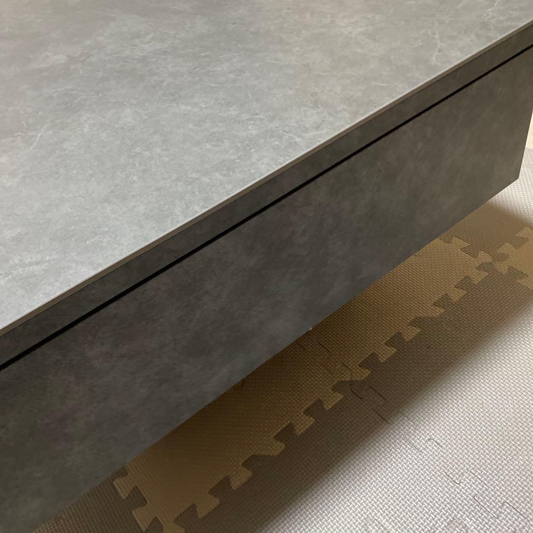 専用　週末割引！　早い者勝ち　グレー 石目調 ローテーブル 引き出し2杯付き