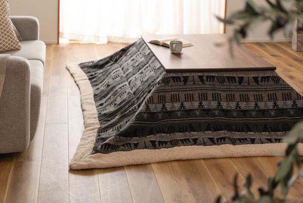 おしゃれ ふかふか かわいい オルテガ 暖かい 長方形 こたつ布団 グレー