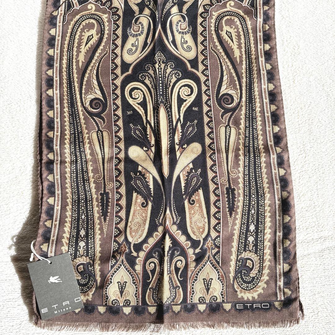【新品】ETRO エトロ ペイズリー柄 ストール マフラー　イタリア製　シルク混
