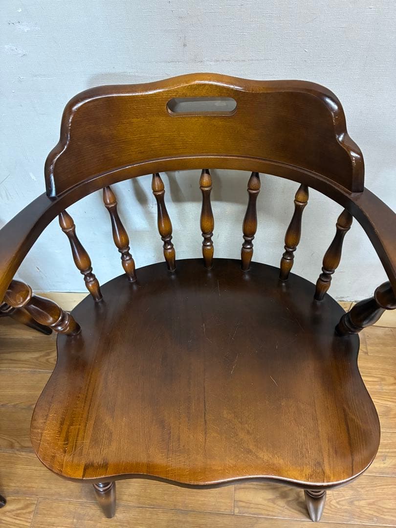 管366☆飛騨産業☆キツツキマーク☆高穂☆ダイニングテーブル/アームチェアー4脚