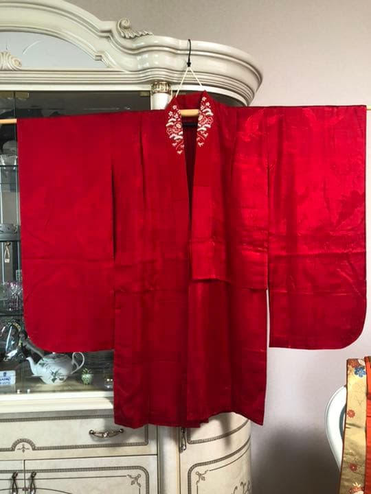 【7才着物/美品】七五三着物フルセット　ロイヤルブルー　※着画写真右側