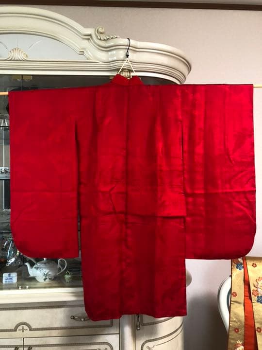 【7才着物/美品】七五三着物フルセット　ロイヤルブルー　※着画写真右側