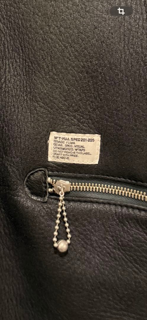 d*7様 WTAPS B-3 ラムレザー　黒Lサイズ 首元.裏地スカルプリント