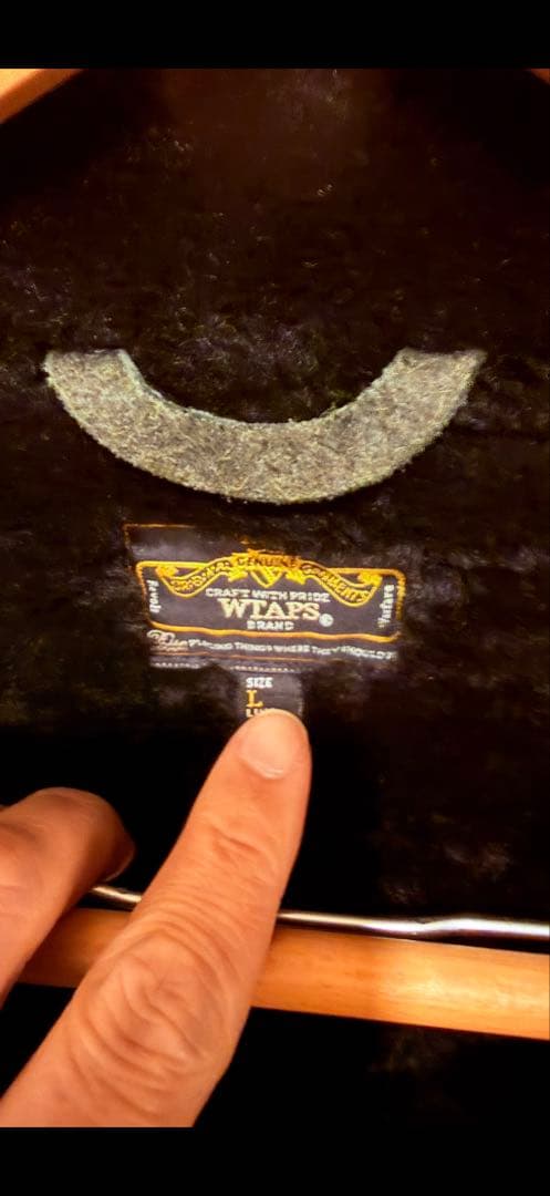 d*7様 WTAPS B-3 ラムレザー　黒Lサイズ 首元.裏地スカルプリント