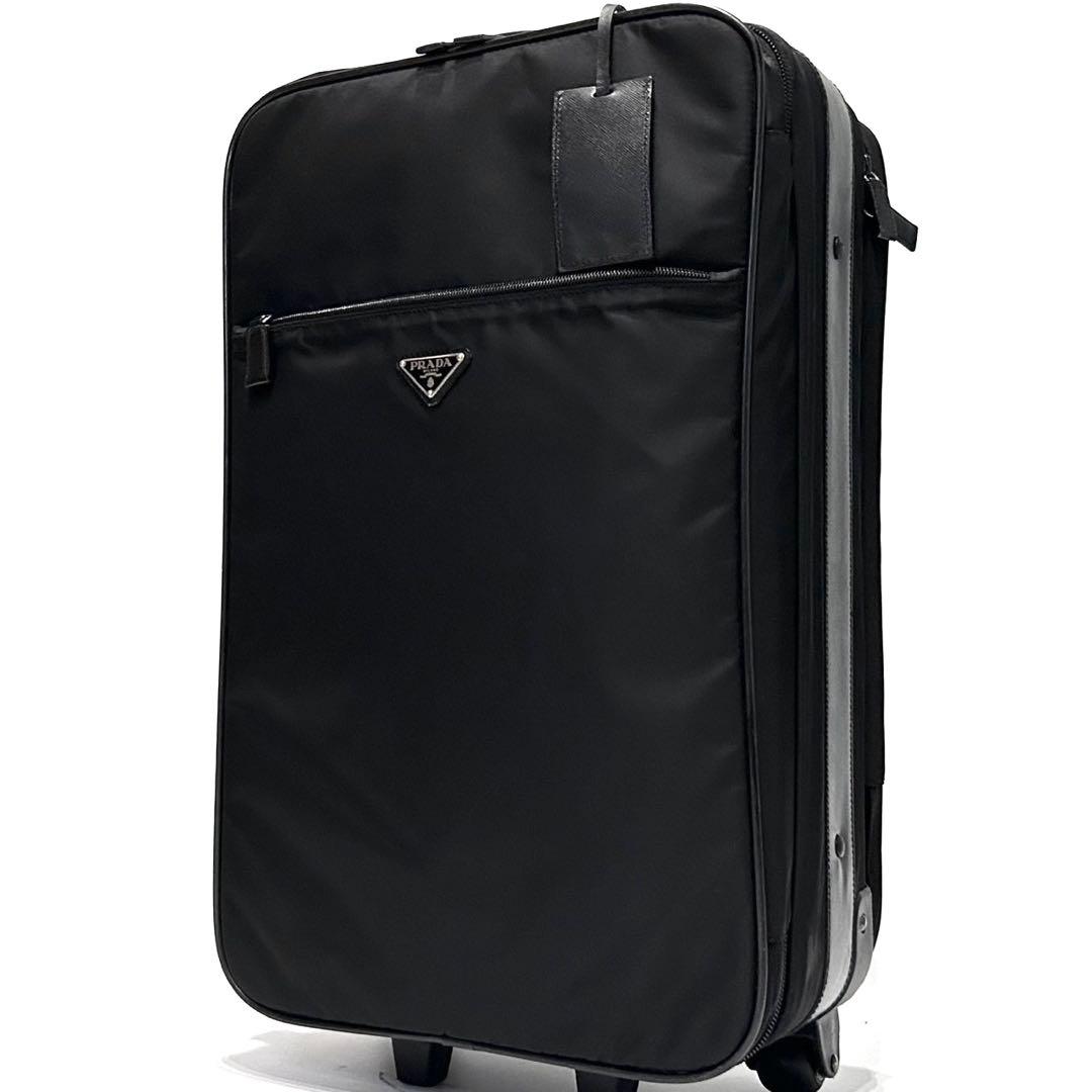 美品　プラダ　キャリーケース　三角ロゴ　サフィアーノ　ナイロン　旅行　ブラック