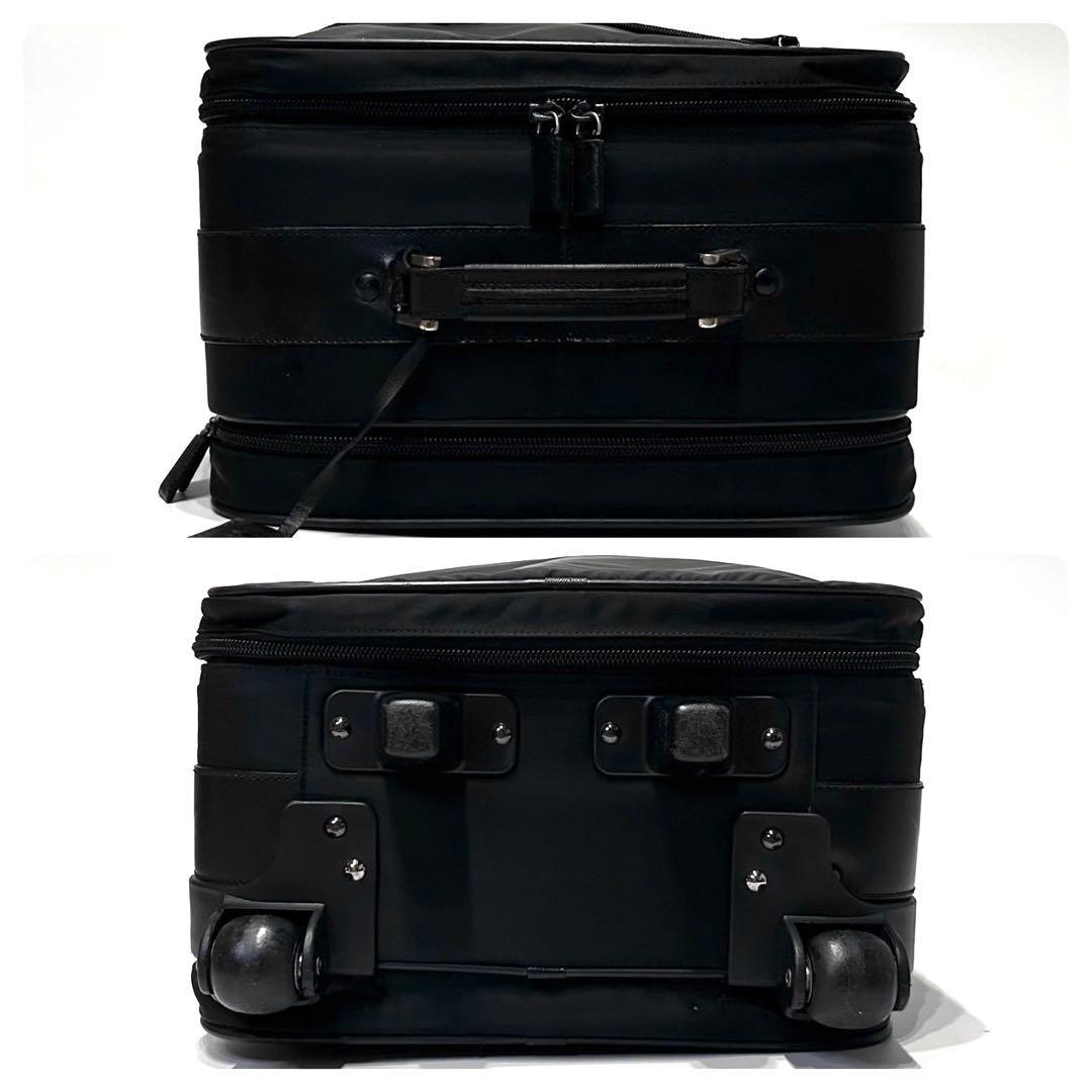 美品　プラダ　キャリーケース　三角ロゴ　サフィアーノ　ナイロン　旅行　ブラック